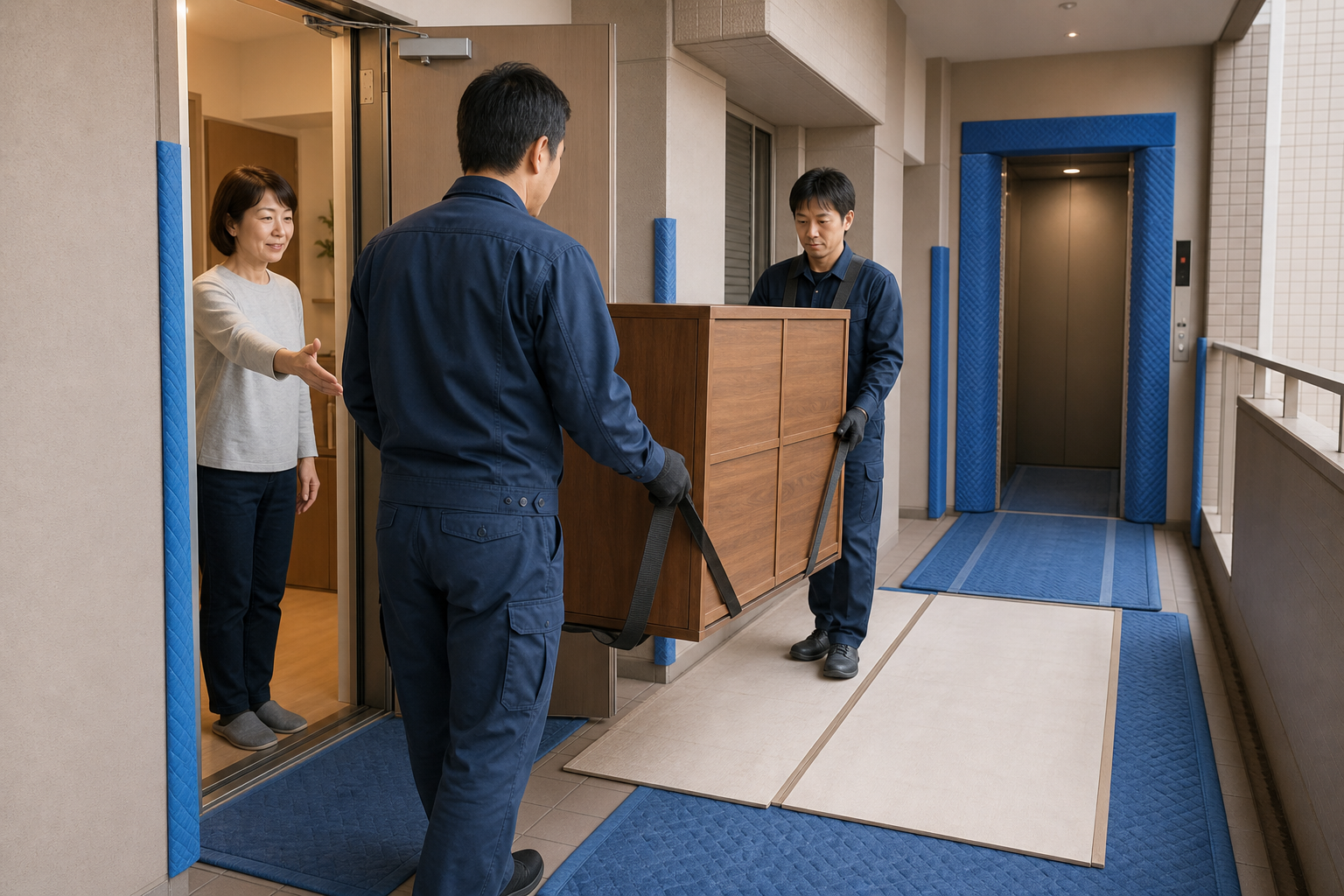 各務原市の団地・マンション片付けと共用部養生